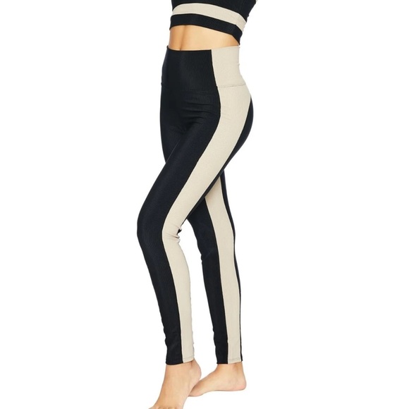 Beach Riot Colorblock Black with Tan Leggings Size Small - Picture 8 of 13